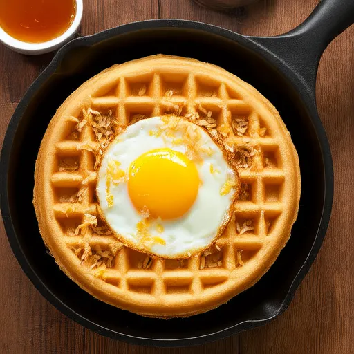 Air Fryer Waffle Egg in a Hole