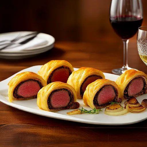 Mini Beef Wellingtons with Red Wine Sauce