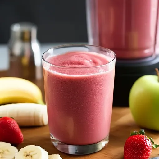 Apfel, Erdbeer- und Bananen-Smoothie