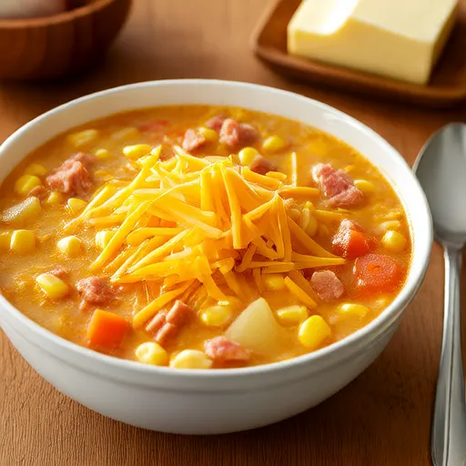 Cheesy Ham and Corn Chowder