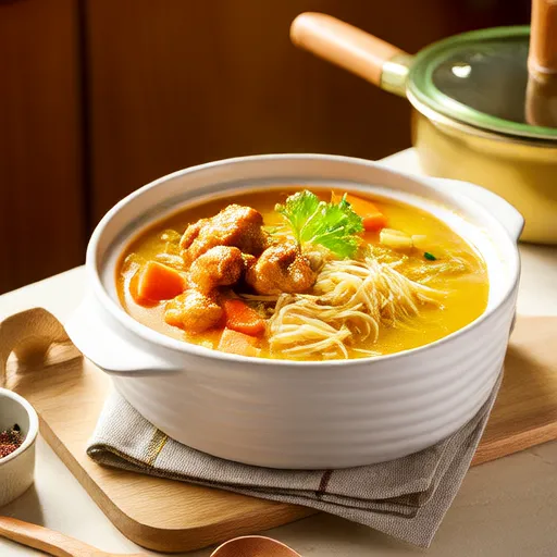 鸡肉螺旋意面汤