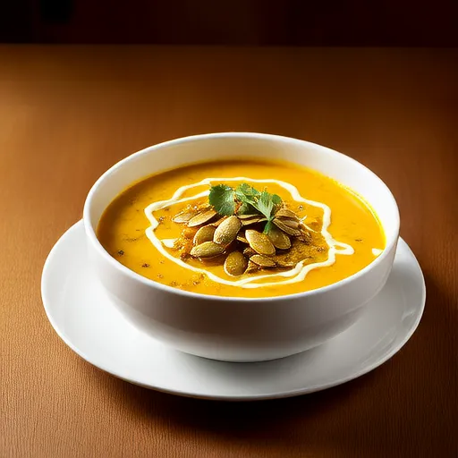 Zuppa di zucca butternut al curry con crema al lime