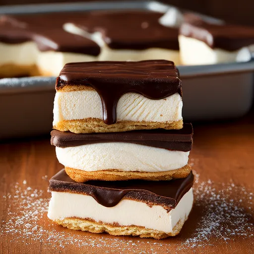 Barras de postre de sándwich de helado
