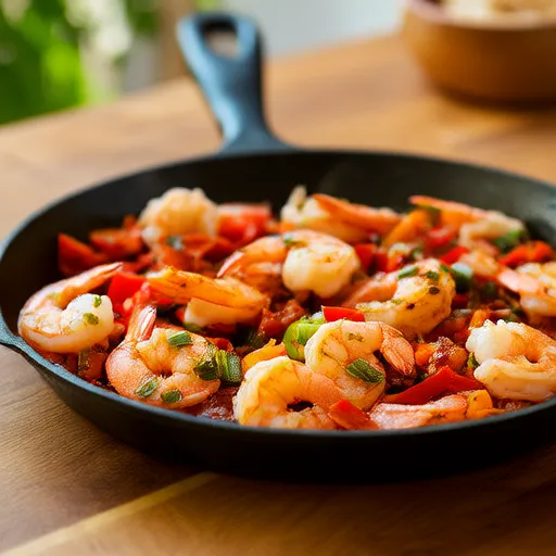 Fajitas de Camarão no Forno