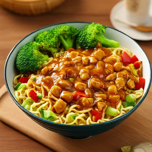 ラーメンヌードルとブロッコリーのサラダ