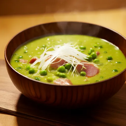 Zuppa di piselli spezzati con prosciutto