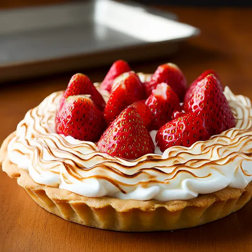 Postre de Merengue de Fresa y Ruibarbo