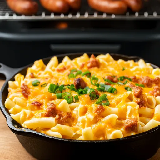Caçarola de Café da Manhã com Macarrão e Queijo em Uma Panela