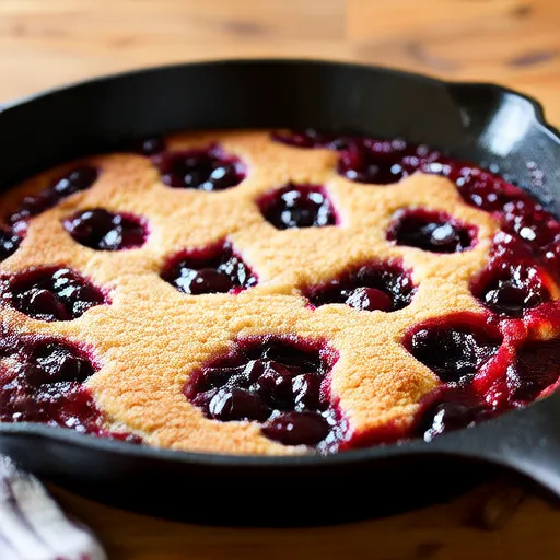 Cobler de Cerezas en Sartén (Sin Gluten)