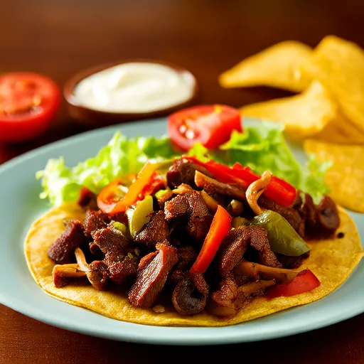 Fajitas de champiñones y carne