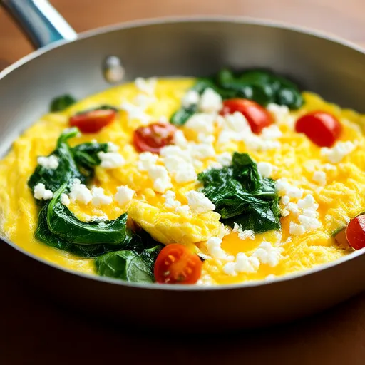 Spinach, Tomato, and Feta Egg White Omelette