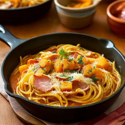 Ham and Butternut Squash Spaghetti