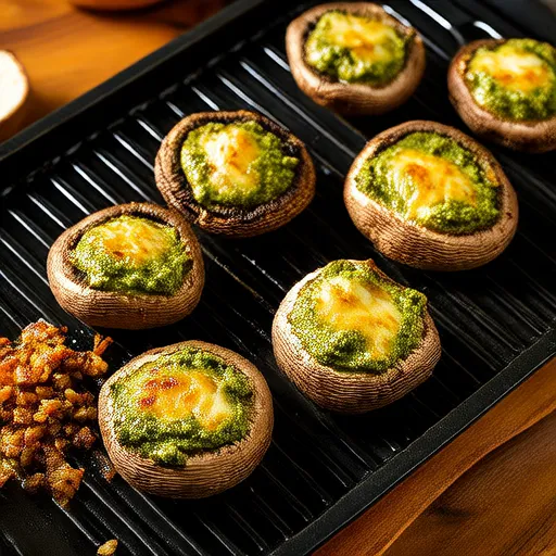 Pesto-Stuffed Grilled Portobellos