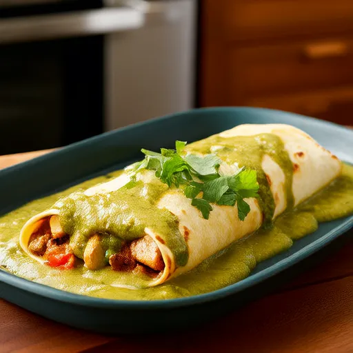 Enchiladas de pollo con salsa cremosa de chile verde