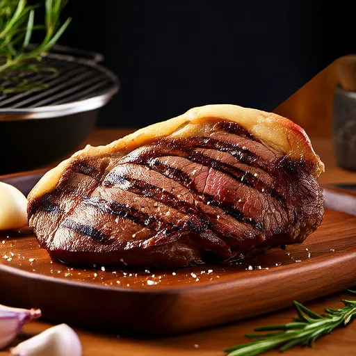 Falda de res a la parrilla marinada en balsámico y soja