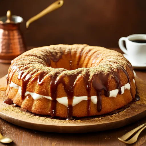 Gâteau au café traditionnel avec garniture à la cannelle et streusel