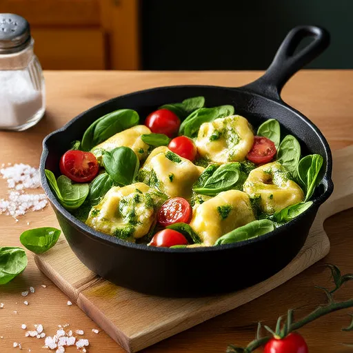 Huhn und Tortellini-Pesto-Pfanne