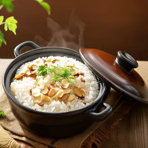 美味的杏仁香米饭