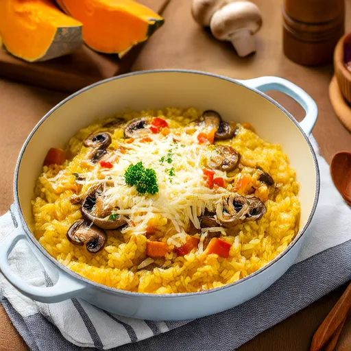 Instant Pot Butternusskürbis-Risotto mit Pilzen