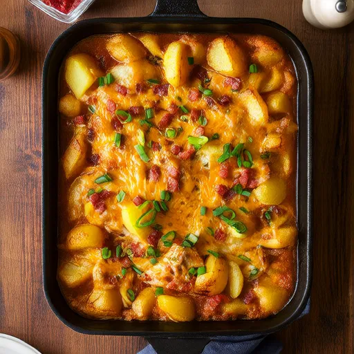 Món casserole gà Buffalo và khoai tây nướng
