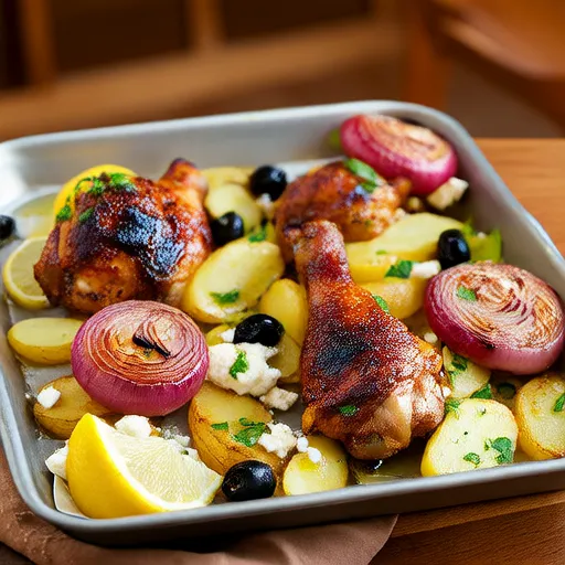 Dîner Méditerranéen au Poulet sur Plaque