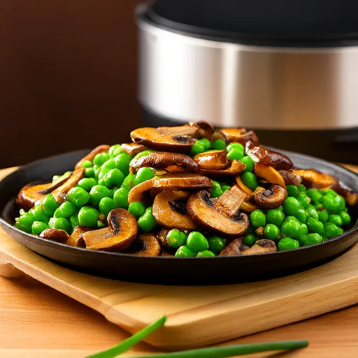 Pois gourmands et champignons teriyaki au air fryer