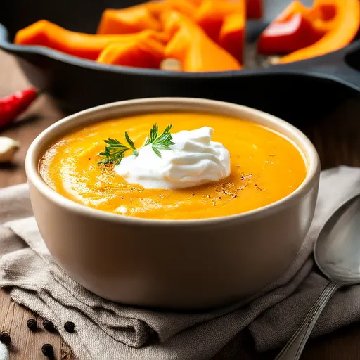 Zuppa di zucca butternut e patate dolci