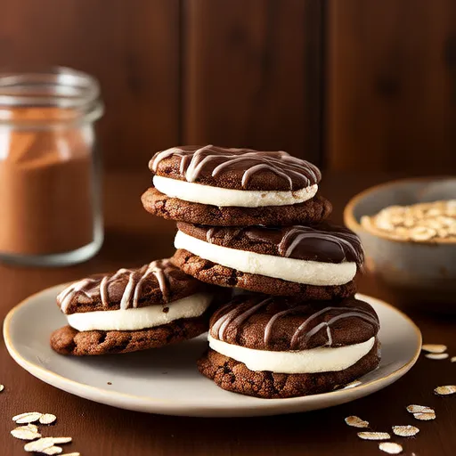 Galletas de Avena Rellenas con Chocolate