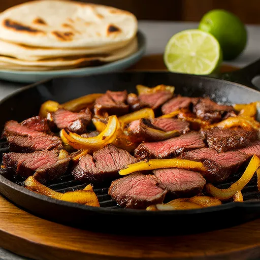 Fajitas de Bife, Cebola e Pimentão