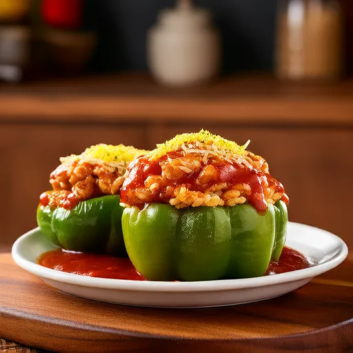 Перцы, фаршированные курицей и рисом