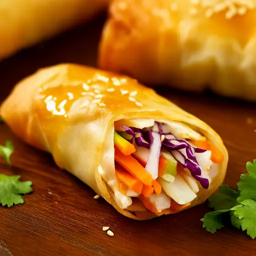Baked Chicken and Vegetable Rice Paper Rolls