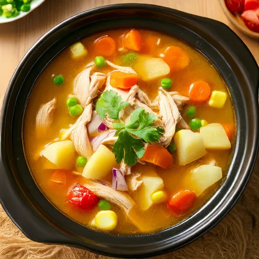 Быстрый куриный суп с овощами