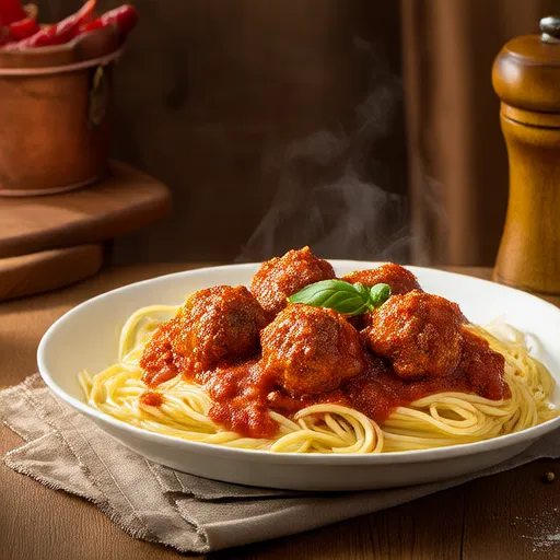 Chicken Meatballs and Spaghetti