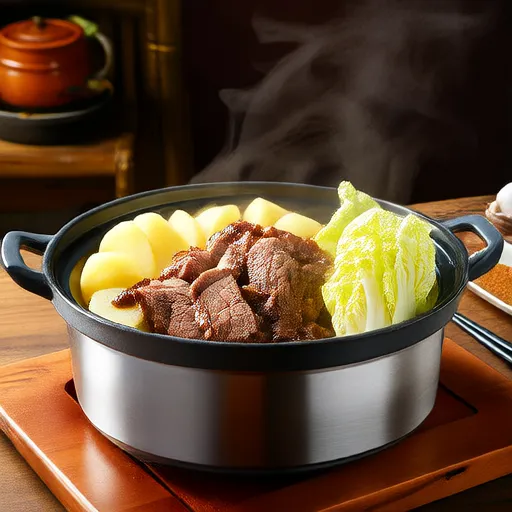 慢炖腌牛肉、甘蓝和土豆