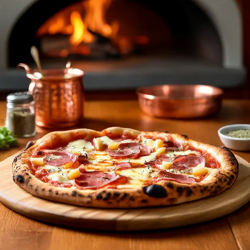 Pizza Frita de Pêssego e Pancetta