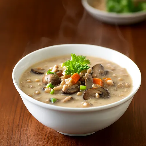 Vegan Creamy Mushroom and Farro Soup