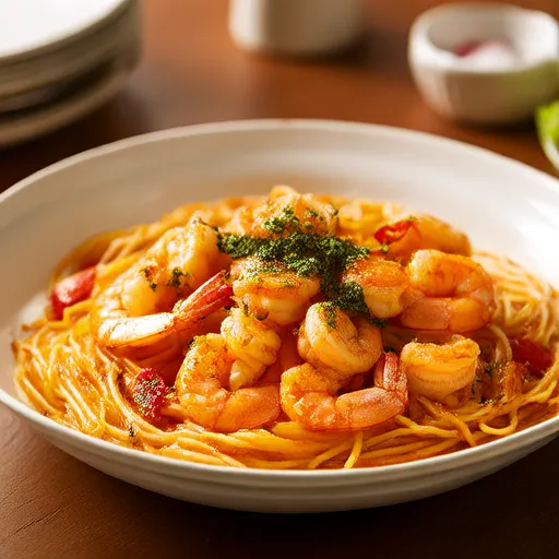 Shrimp Scampi dengan Labu Spaghetti