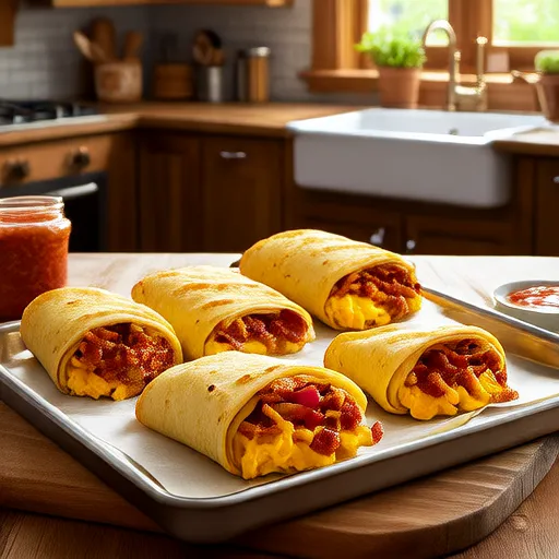 Freeze-and-Reheat Breakfast Burritos