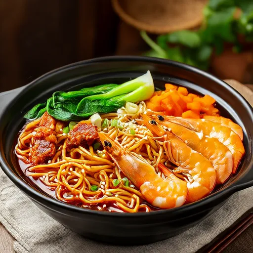 Saltare in padella ramen con gamberi