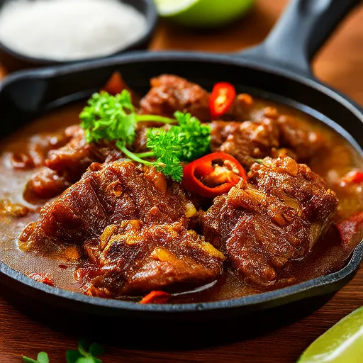 لحم الخنزير بصوص السالسا الأخضر