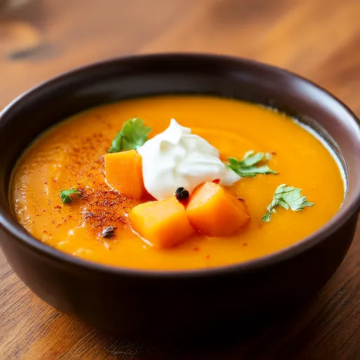Sopa de Calabaza con Harissa