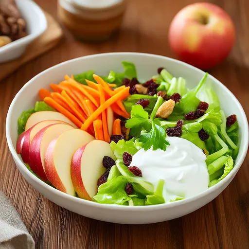 Salad táo với sốt sữa chua ngọt và chua