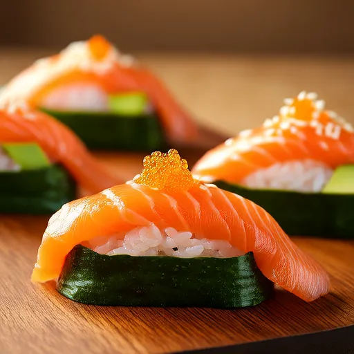 Barques de concombre au saumon et avocat