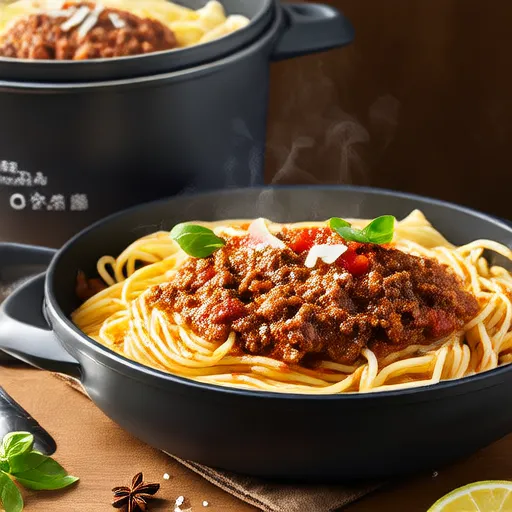 Pâtes et sauce à la viande à la cocotte-minute