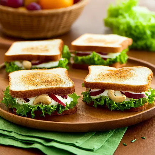 Sándwich de ensalada de uvas y anacardos
