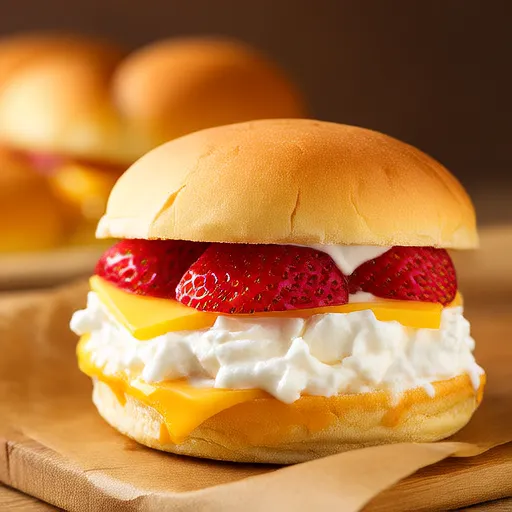 Mini Lanches de Cheesecake de Morango