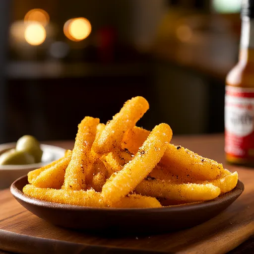 Hava Fırını Kajun Polenta Kızartmaları