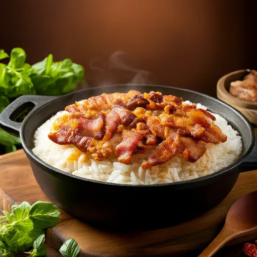 Pollo e riso in salsa cremosa