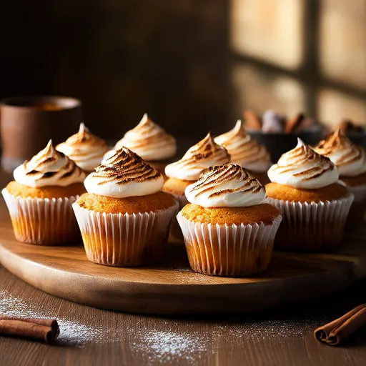 Cupcakes de Batata-Doce com Cobertura de Marshmallow Torrado