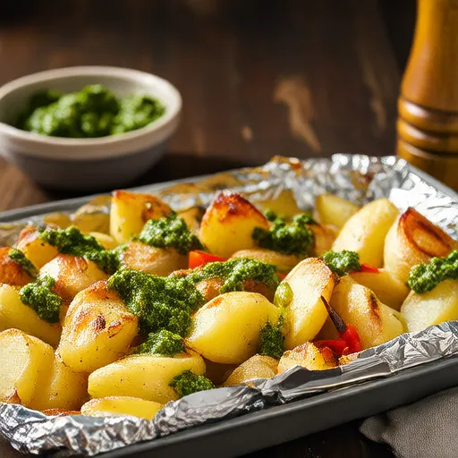 Patate schiacciate al forno con feta